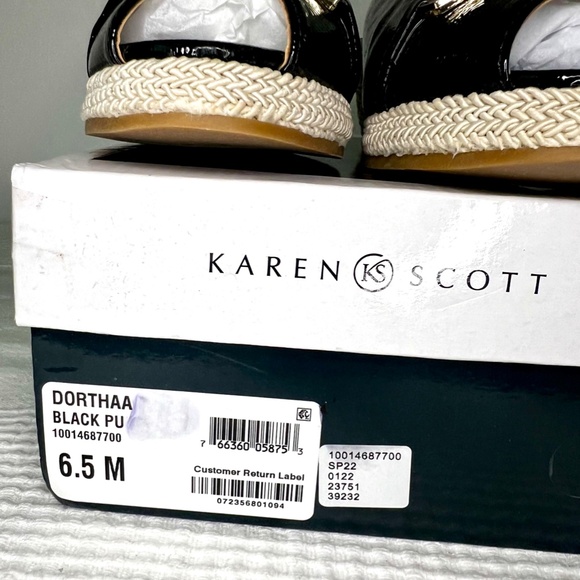 Karen Scott, Dorthaa Wedge Sandals, Black, 6.5 - Picture 7 of 7